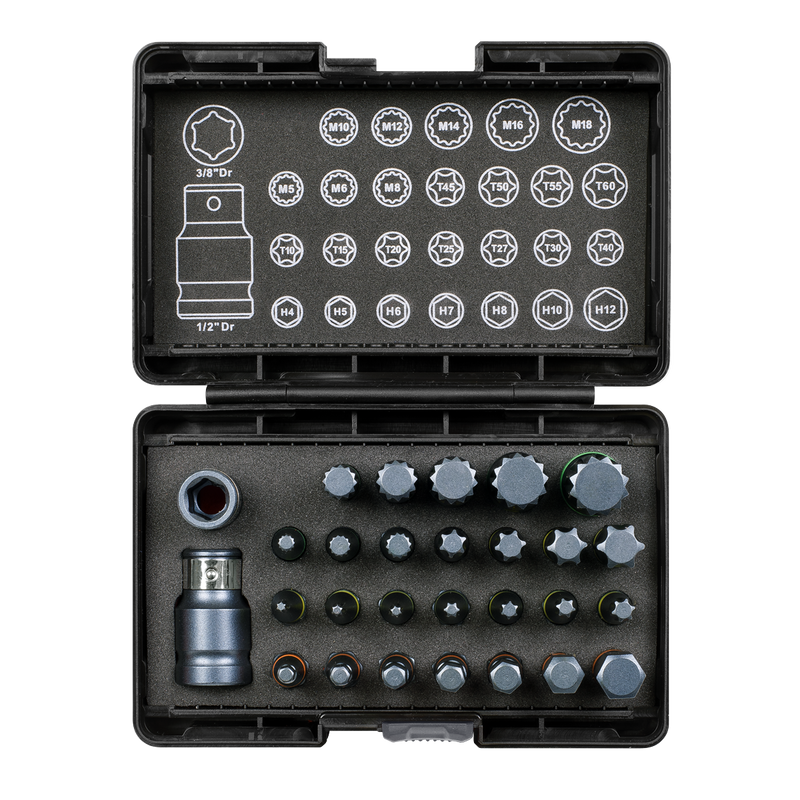 Sealey Premier Impact Bit Set 28 Piece 3/8" & 1/2" Drive AK21902