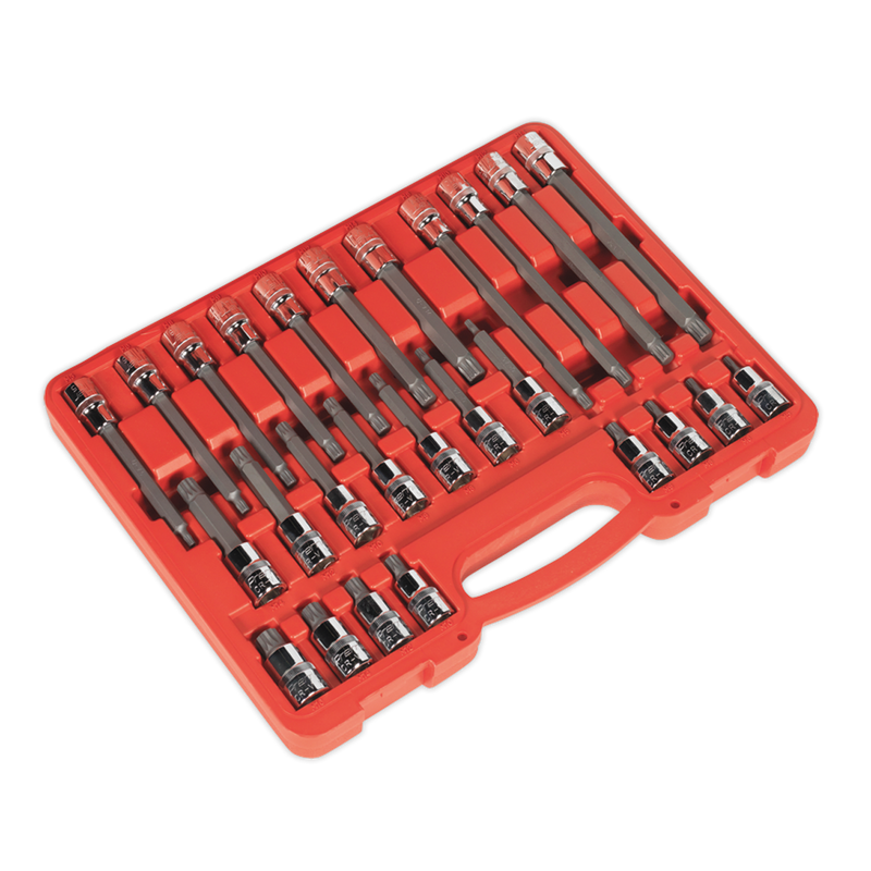 Sealey Premier Spline Socket Bit Set 1/2" Sq Drive 26 Piece