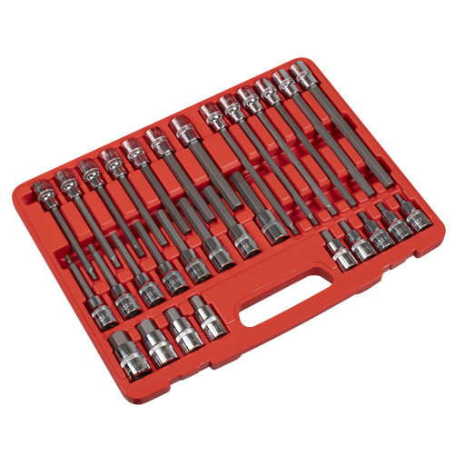 Sealey Premier Hex Socket Bit Set 30 Piece 1/2" Drive