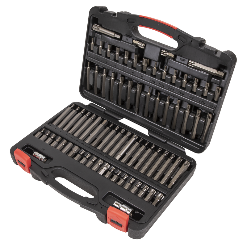 Sealey Premier Platinum Bit Set 74 Piece TRX-Star Hex Security 3/8" & 1/2" Drive