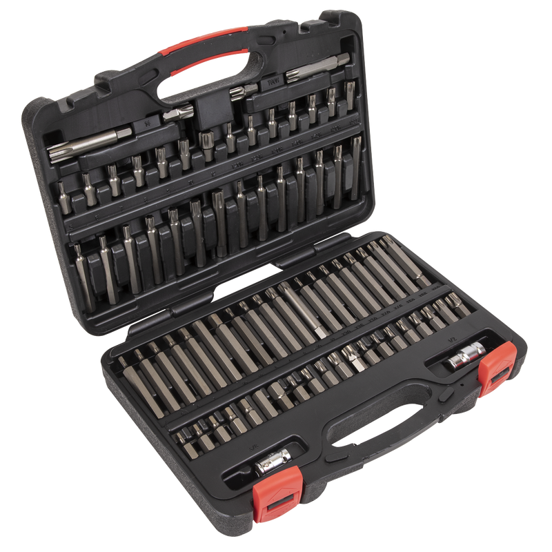 Sealey Premier Platinum Bit Set 74 Piece TRX-Star Hex Security 3/8" & 1/2" Drive