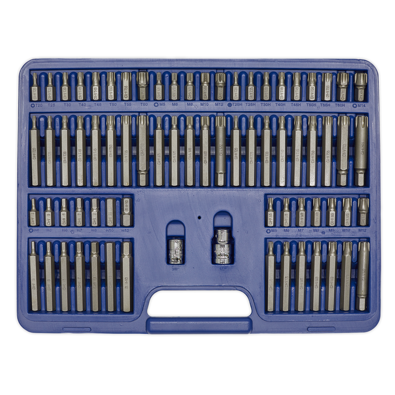 Sealey Premier TRX-Star Bit Set 74 Piece 3/8" & 1/2" Drive