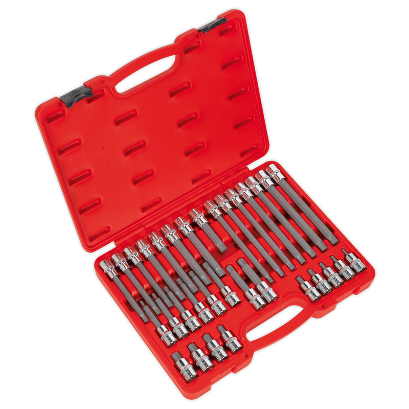 Sealey Premier Ribe Socket Bit Set 1/2"Sq Drive 32 Piece