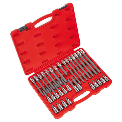 Sealey Premier Ribe Socket Bit Set 1/2"Sq Drive 32 Piece