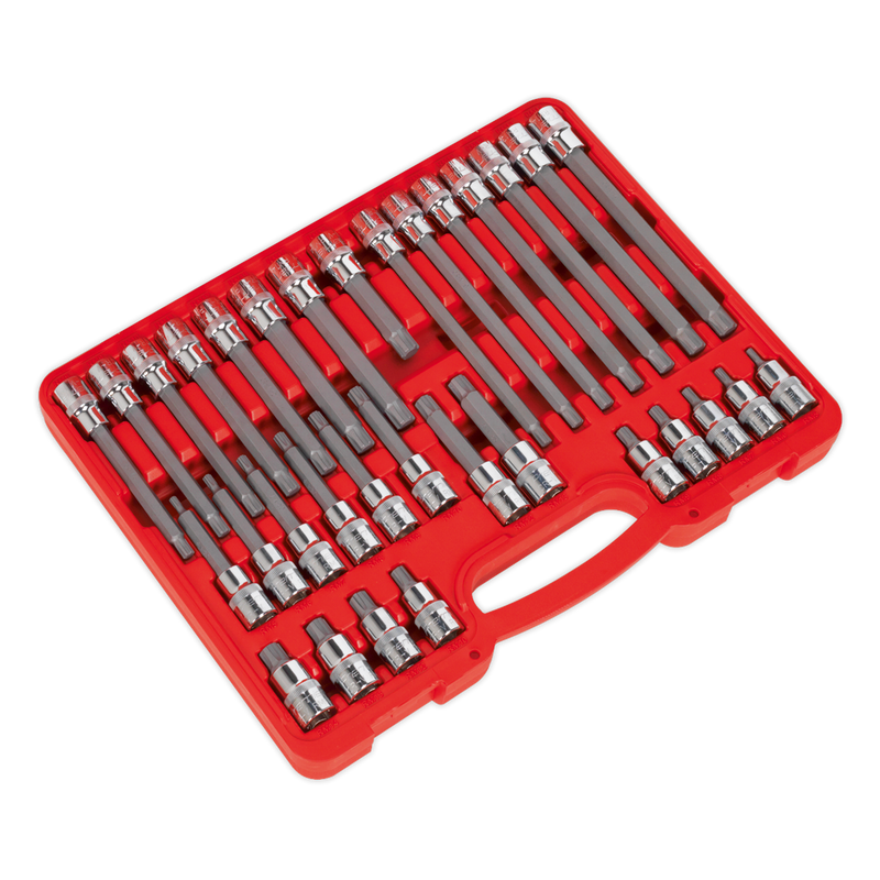 Sealey Premier Ribe Socket Bit Set 1/2"Sq Drive 32 Piece