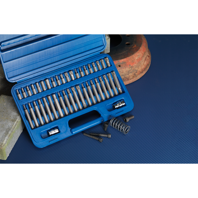 Sealey Premier TRX-Star Hex Spline Bit Set 42 Piece 3/8" & 1/2" Drive