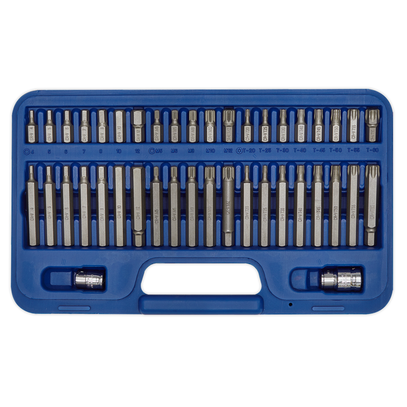 Sealey Premier TRX-Star Hex Spline Bit Set 42 Piece 3/8" & 1/2" Drive