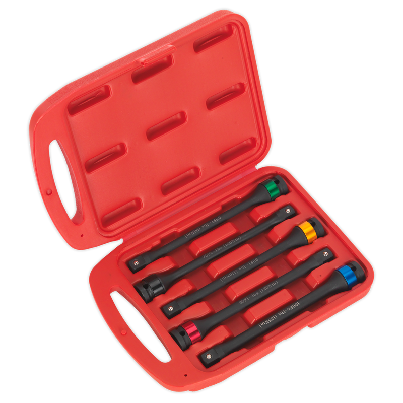 Sealey Torque Stick Set 1/2" Drive 5 Piece with Colour Coding