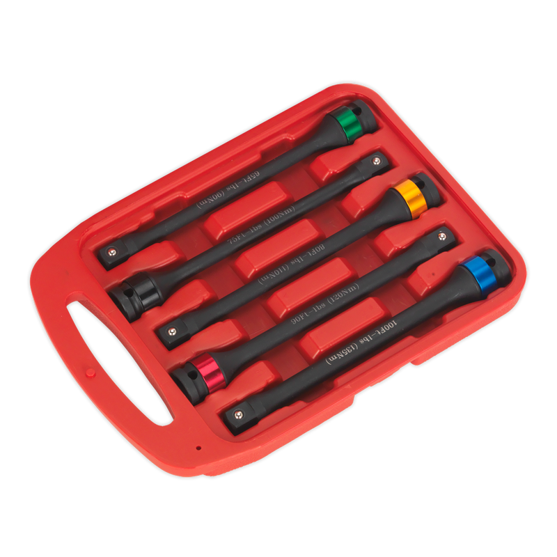 Sealey Torque Stick Set 1/2" Drive 5 Piece with Colour Coding