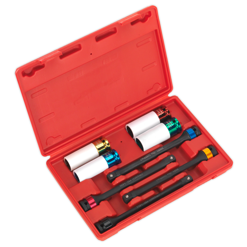 Sealey Torque Stick & Impact Socket Set 1/2" Drive 8 Piece