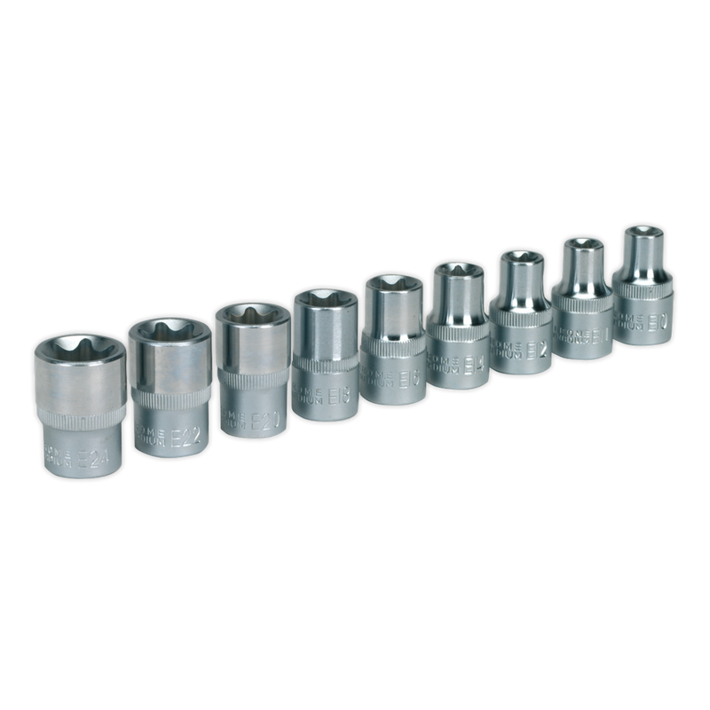 Sealey Premier TRX-Star Female Socket Set 1/2"Sq Drive 9 Piece