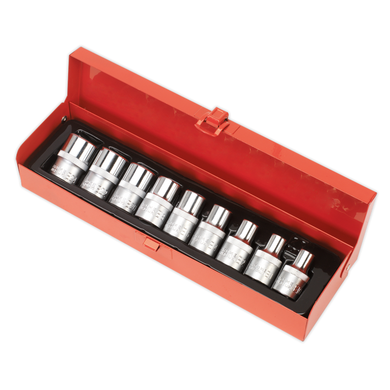 Sealey Premier TRX-Star Female Socket Set 1/2"Sq Drive 9 Piece