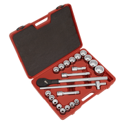 Sealey Premier Socket Set 3/4"Sq Drive 22 Piece with Ratchet Wrench