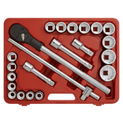 Sealey Premier Socket Set 3/4"Sq Drive 22 Piece with Ratchet Wrench