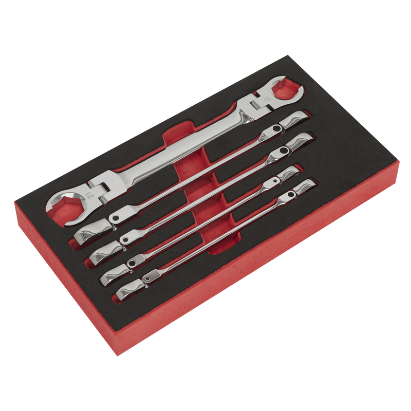 Sealey Premier Flexi-Head Flare Nut Spanner Set 5 Piece
