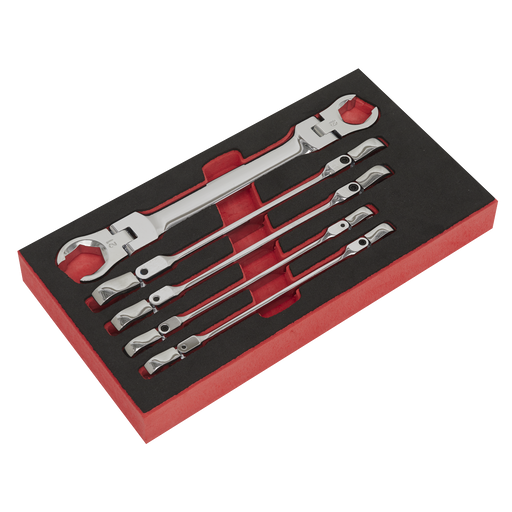 Sealey Premier Flexi-Head Flare Nut Spanner Set 5 Piece