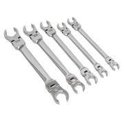 Sealey Premier Flexi-Head Flare Nut Spanner Set 5 Piece