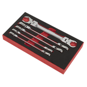 Sealey Premier Flexi-Head Flare Nut Spanner Set 5 Piece