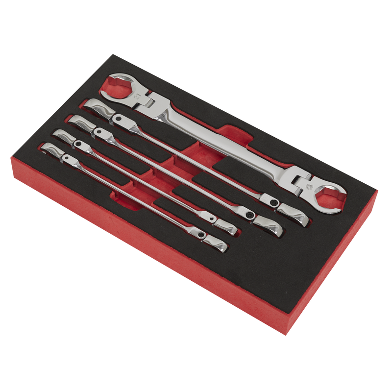 Sealey Premier Flexi-Head Flare Nut Spanner Set 5 Piece