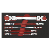 Sealey Premier Flexi-Head Flare Nut Spanner Set 5 Piece