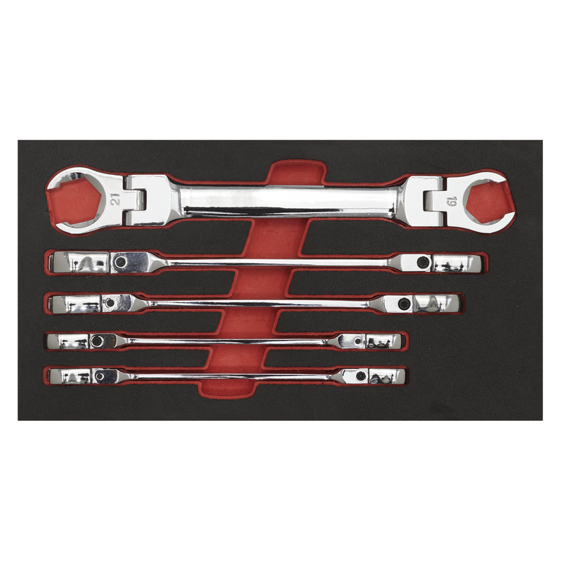 Sealey Premier Flexi-Head Flare Nut Spanner Set 5 Piece