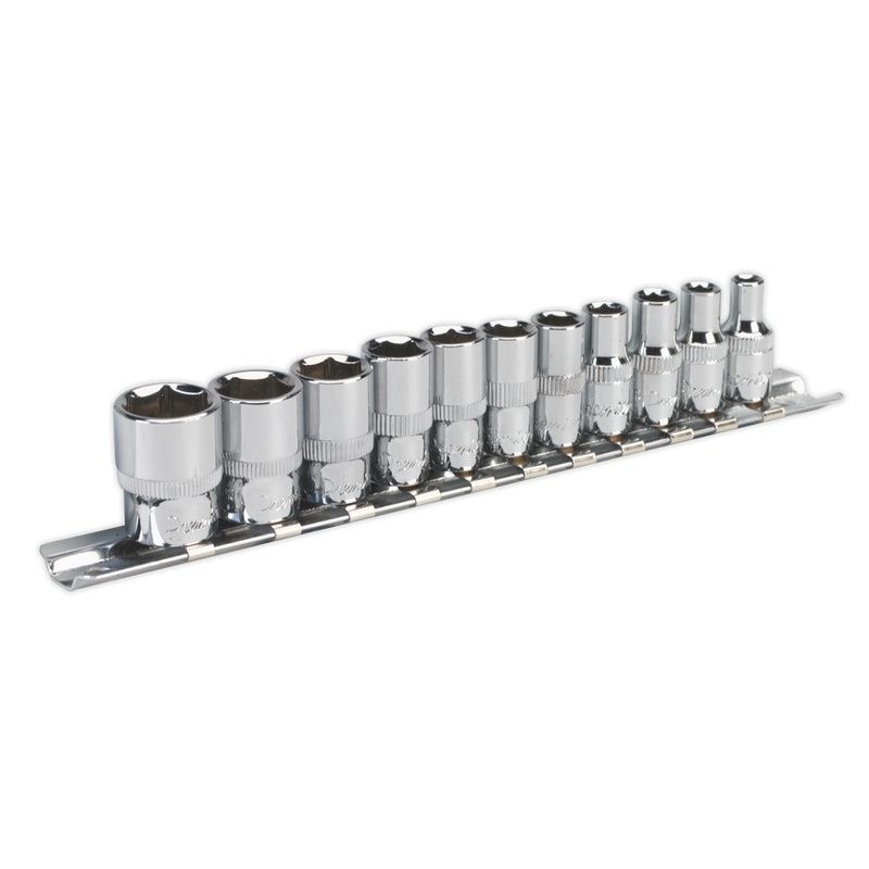 Sealey Premier Socket Set 1/4" Sq Drive 11 Piece - Chrome Vanadium