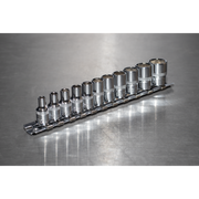 Sealey Premier Socket Set 1/4" Sq Drive 11 Piece - Chrome Vanadium