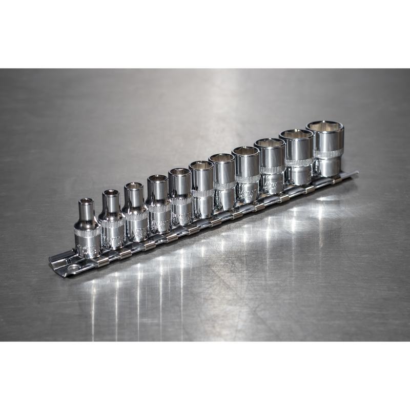 Sealey Premier Socket Set 1/4" Sq Drive 11 Piece - Chrome Vanadium