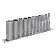 Sealey Premier Socket Set 1/4" Drive 11 Piece Deep Chrome Vanadium