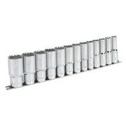 Sealey Premier Socket Set 1/2" Drive 13 Piece Deep Chrome Vanadium