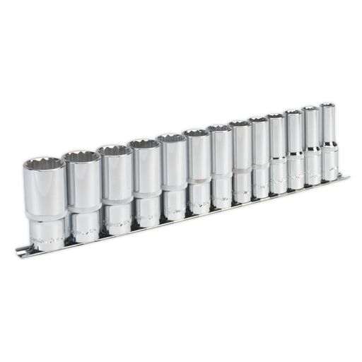 Sealey Premier Socket Set 1/2" Drive 13 Piece Deep Chrome Vanadium