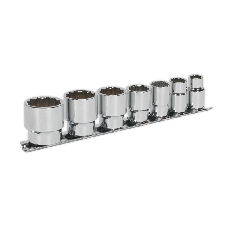 Sealey Premier Socket Set 3/8"Sq Drive 7 Piece - Chrome Vanadium Steel