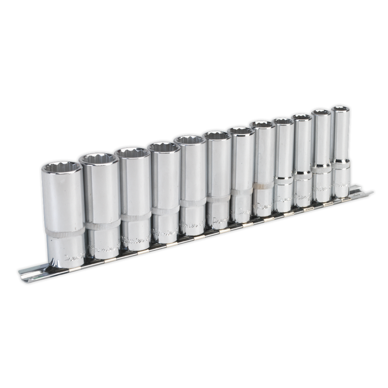 Sealey Premier Deep Socket Set 3/8" Drive 12-Point 12 Piece