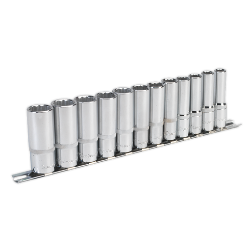 Sealey Premier Deep Socket Set 3/8" Drive 12-Point 12 Piece