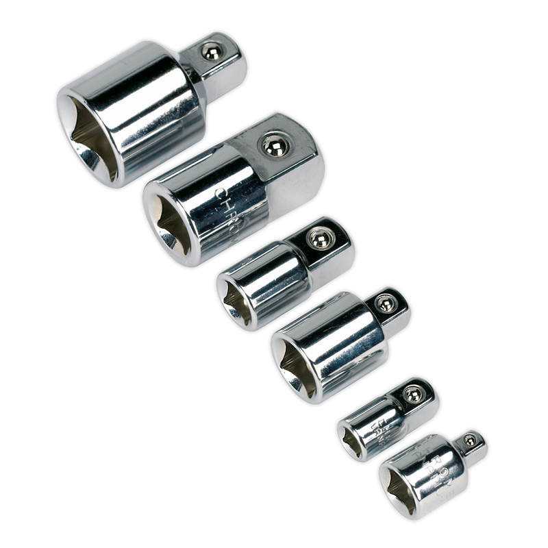 Sealey Premier Socket Adaptor Set 6 Piece - Chrome Vanadium Steel AK2736