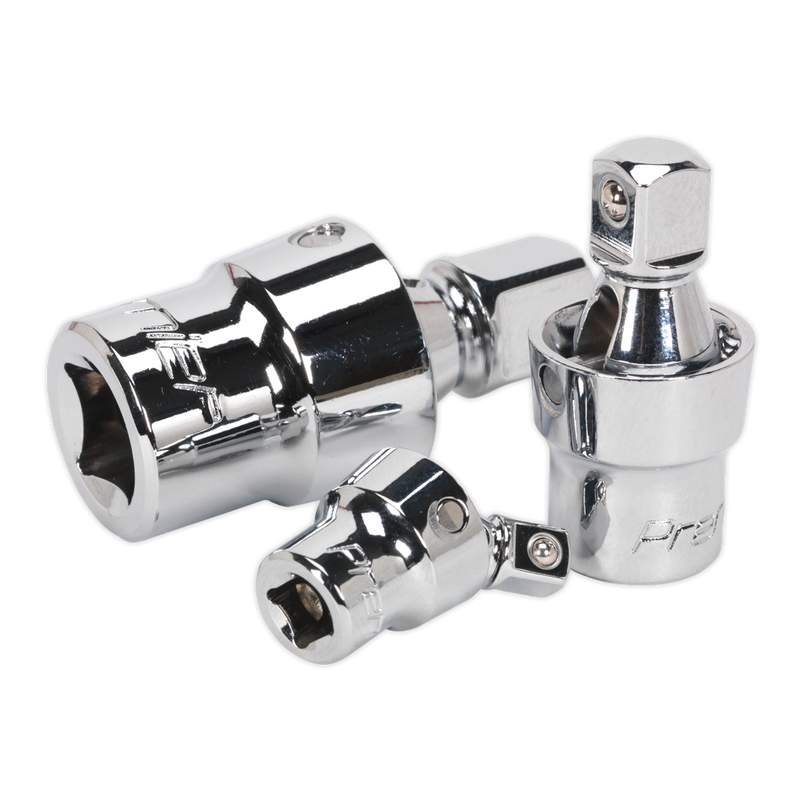 Sealey Premier Universal Joint Set 3 Piece 1/4", 3/8", 1/2" Drive