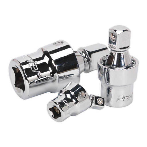 Sealey Premier Universal Joint Set 3 Piece 1/4", 3/8", 1/2" Drive