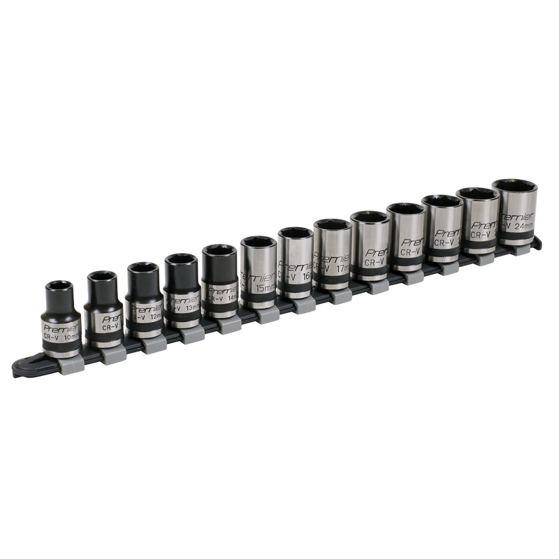 Sealey Premier Black Lock-On™ Socket Set 1/2"Sq Drive 13 Piece