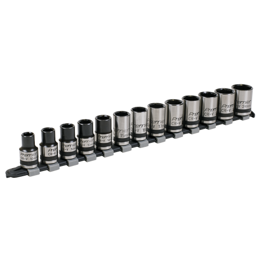 Sealey Premier Black Lock-On™ Socket Set 1/2"Sq Drive 13 Piece