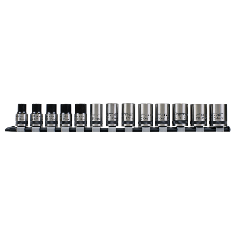 Sealey Premier Black Lock-On™ Socket Set 1/2"Sq Drive 13 Piece