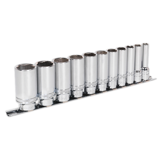 Sealey Premier Socket Set 3/8"Sq Drive 11 Piece Deep Lock-On™ AK2743