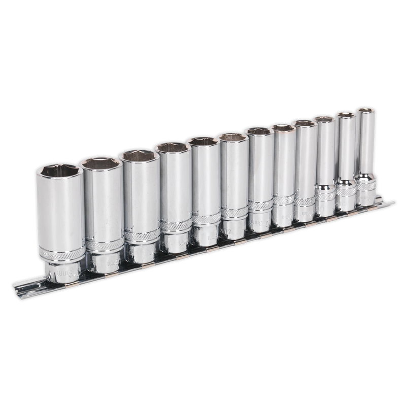 Sealey Premier Deep Lock-On™ Socket Set 3/8"Sq Drive 12 Piece