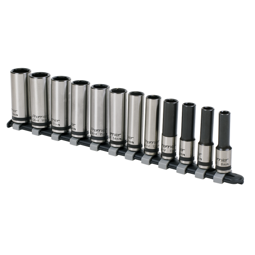 Sealey Premier Black Socket Set 3/8" Drive 12 Piece Deep Lock-On™