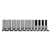 Sealey Premier Black Socket Set 3/8" Drive 12 Piece Deep Lock-On™