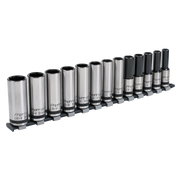 Sealey Premier Black Socket Set 1/2"Sq Drive 13 Piece Deep Lock-On™