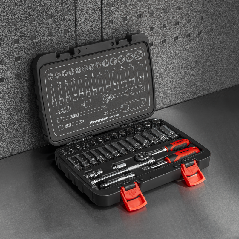 Sealey Premier Lock-On Socket Set 1/4" Drive 32 Piece