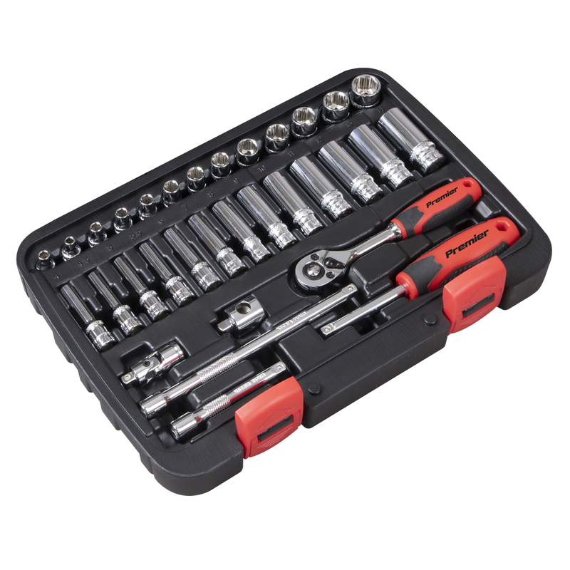 Sealey Premier Lock-On Socket Set 1/4" Drive 32 Piece