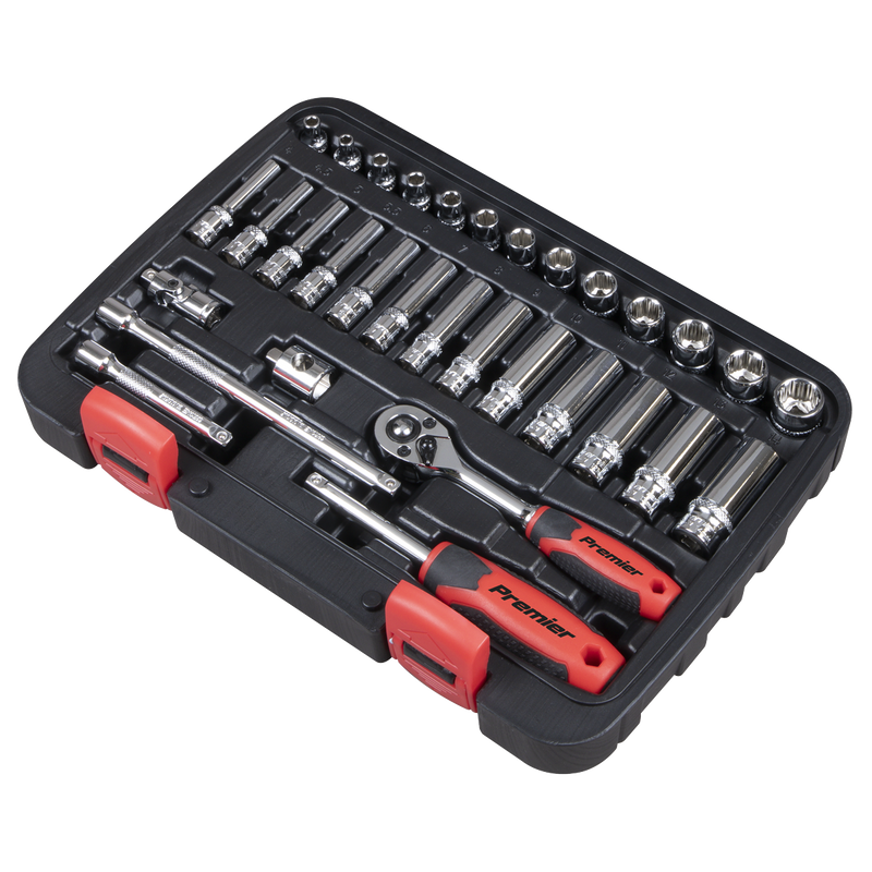 Sealey Premier Lock-On Socket Set 1/4" Drive 32 Piece