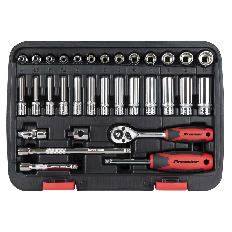 Sealey Premier Lock-On Socket Set 1/4" Drive 32 Piece