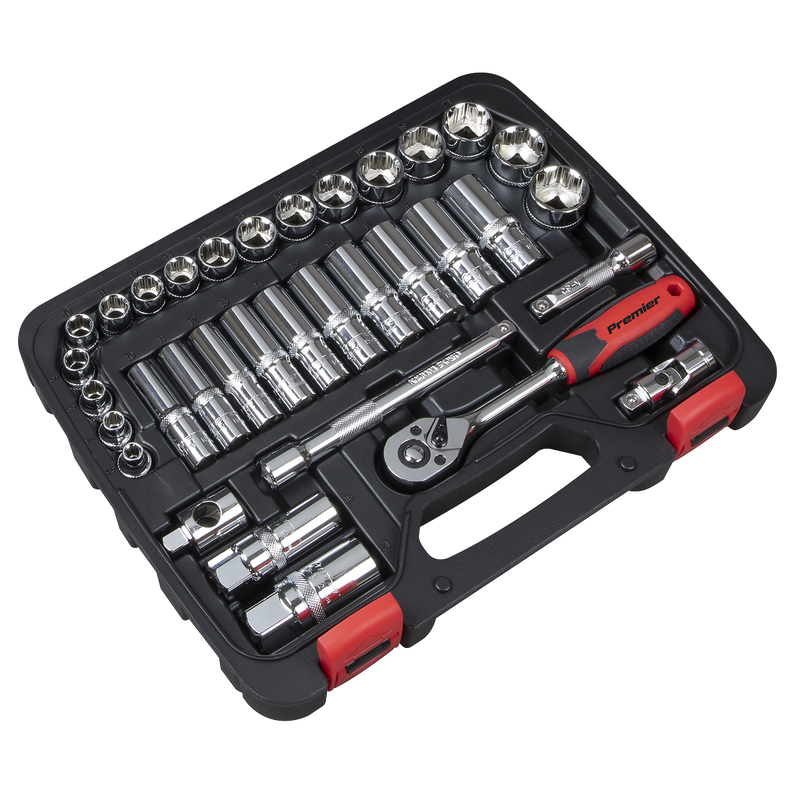 Sealey Premier Socket Set 3/8"Sq Drive 34 Piece